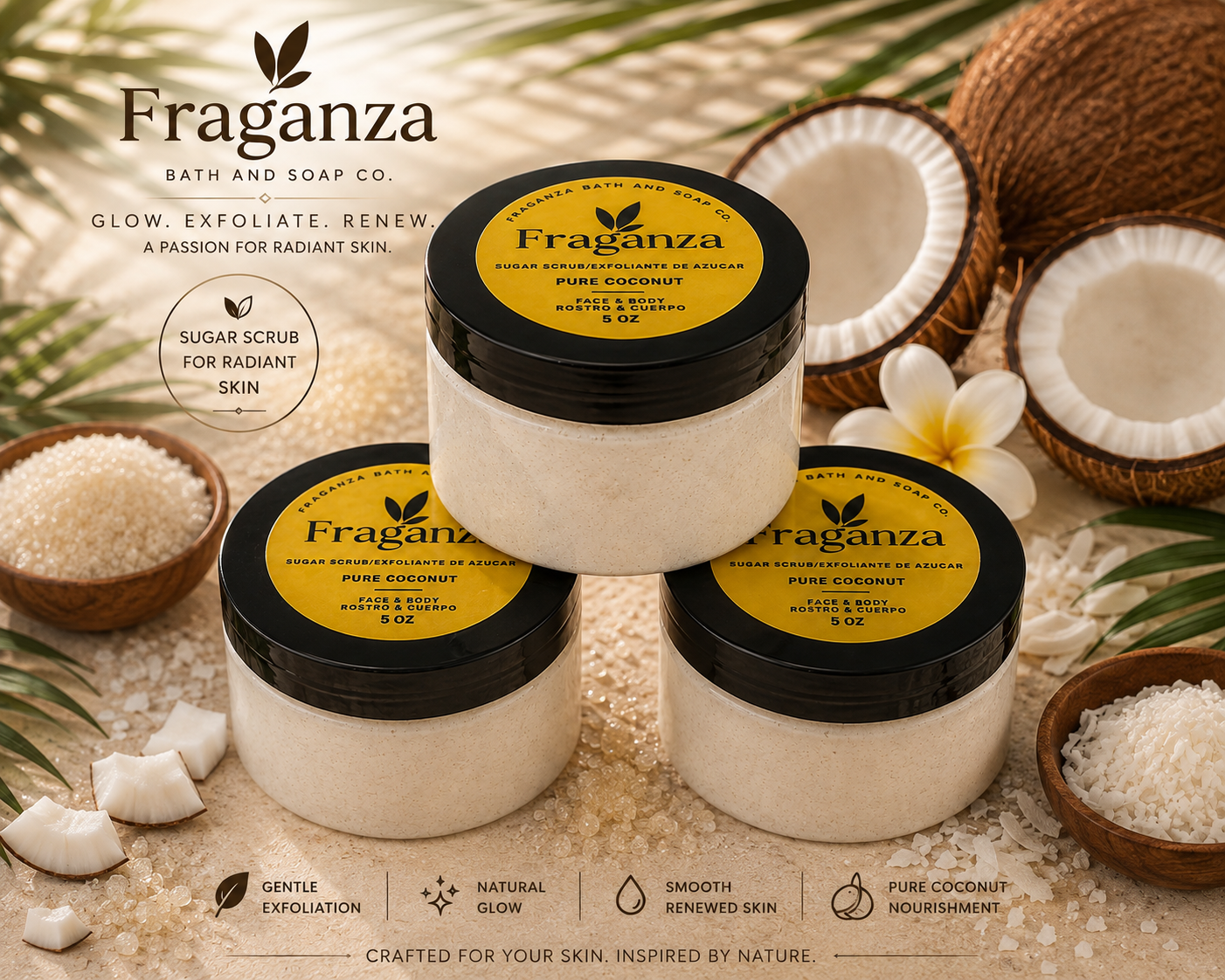 Pure Coconut Sugar Scrub 5oz