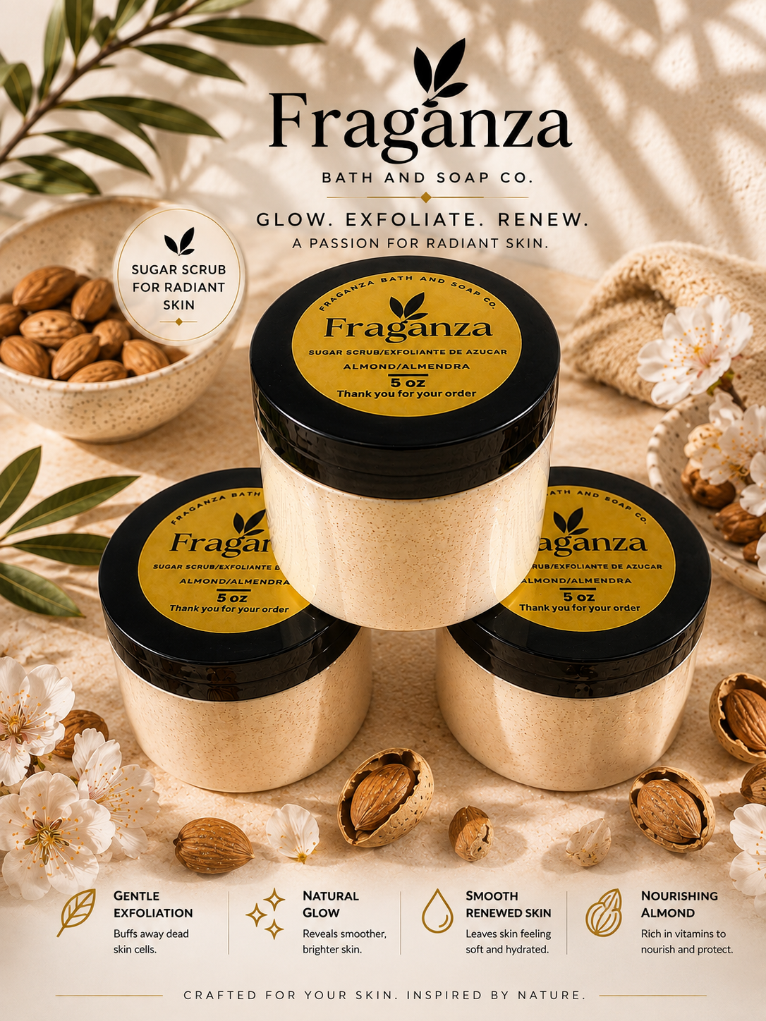 Creamy Almond Sugar Scrub 5oz
